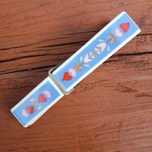 Vintage CURRENT INC. Ceramic Heavy Duty Clothes Pin - 5" LONG- Heart and Tulips